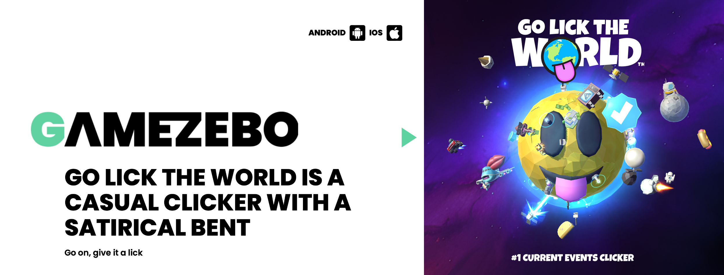 Gamezebo Go Lick The World is a Casual Clicker With a Satirical Bent